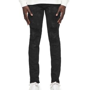 PURPLE BRAND P001 BLACK OIL SPILL JEANS